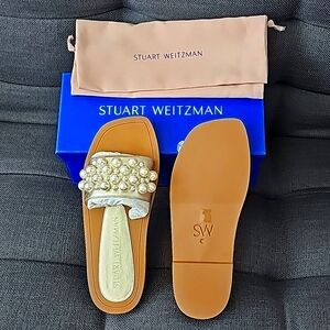 Stuart Weitzman Pearl Metallic slide
